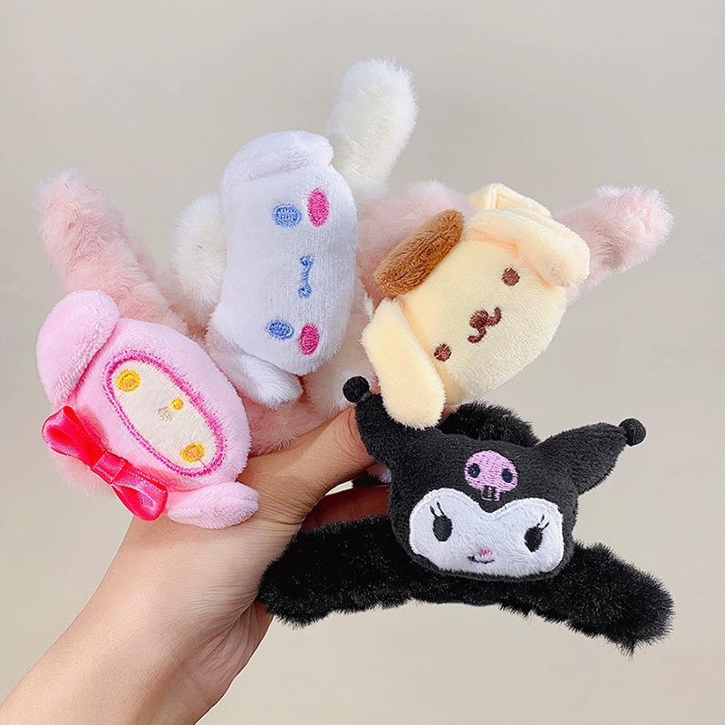 Kẹp Tóc Đính Bóng Lông Hoạt Hình Dễ Thương Thời Trang Thu Đông Cho Bé Gái