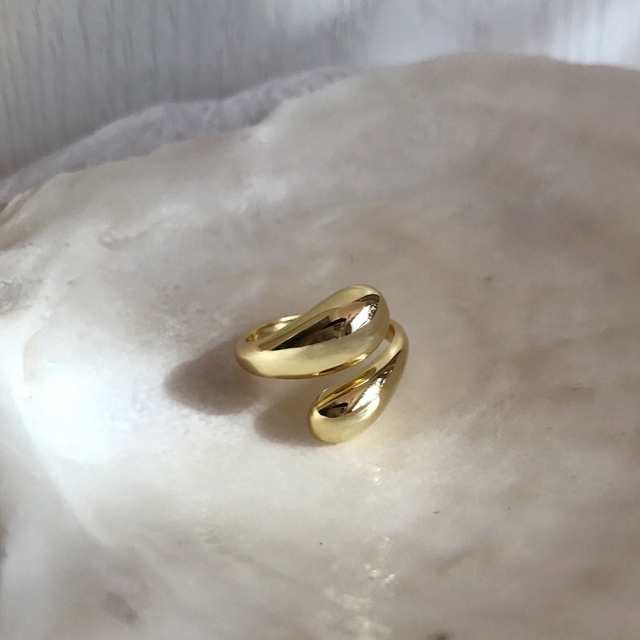 Nhẫn Đeo Tay Kim Loại Hình Giọt Nước Thời Trang Hàn Cho Nữ