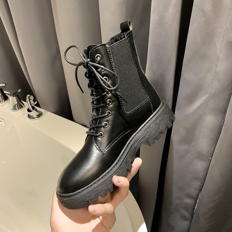 Giày Bốt ulzzang, bốt chiến binh cổ chun siêu hot- 1 màu đen | BigBuy360 - bigbuy360.vn