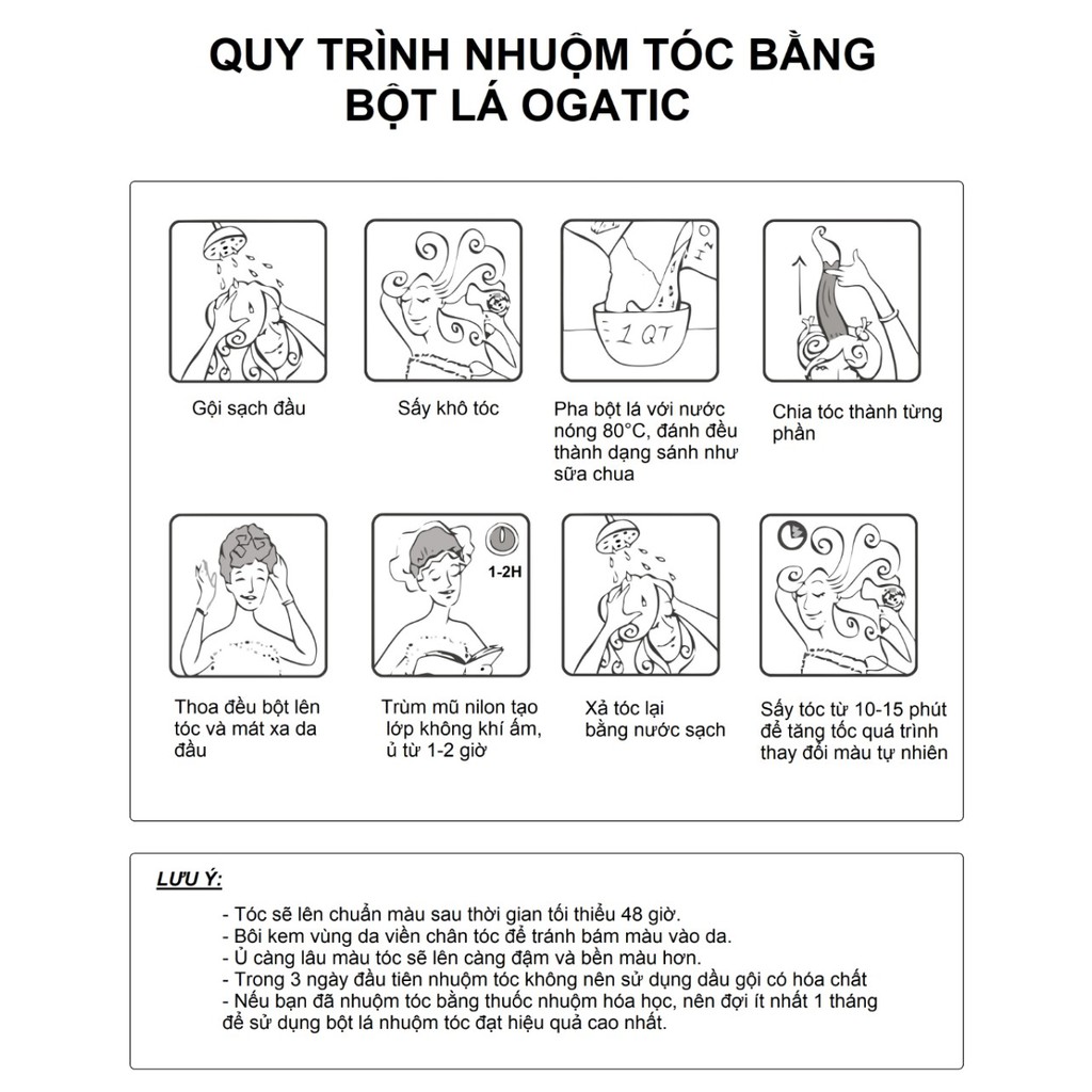 BỘT LÁ NHUỘM TÓC OGATIC MÀU NÂU