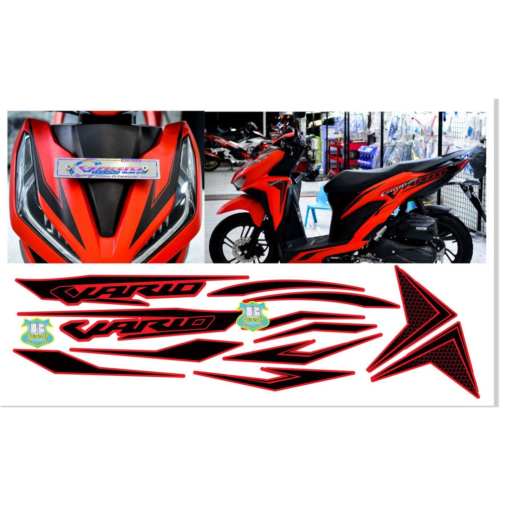 ( Quí khách vui lòng mang ra tiệm cho thợ dán ) Tem vario 150 đỏ nhám