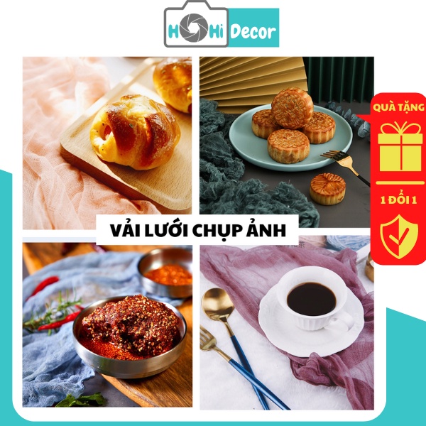 Vải Voan Lưới Mỏng Phụ Kiện Chụp Ảnh Sản Phẩm Đồ Ăn, Mỹ Phẩm, Bánh Trái - Shop Hohi Decor