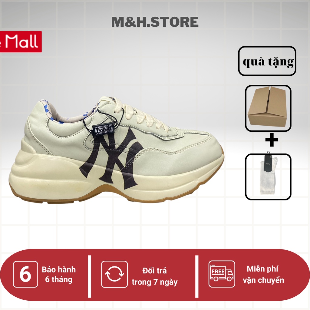 Giày Thể Thao Nam Nữ Sneaker N.Y Màu Sữa Logo Đen Full Size 2022 Cao Cấp