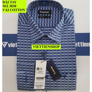 (3830 HVL) ÁO SƠ MI VIỆT TIẾN DÀI TAY VẢI 100% COTTON HOA VĂN