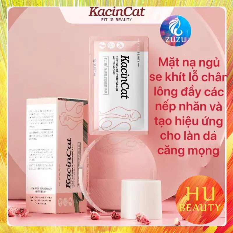 Mặt nạ ngủ KacinCat Collagen dưỡng ẩm, lầm đầy các rãnh nhỏ trên da, tạo hiệu ứng căng mọng và làm săn chắc da