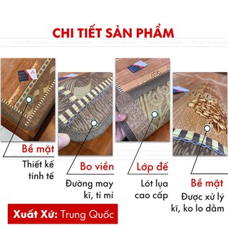 Chiếu trúc tăm vân gỗ đế lụa loại đẹp