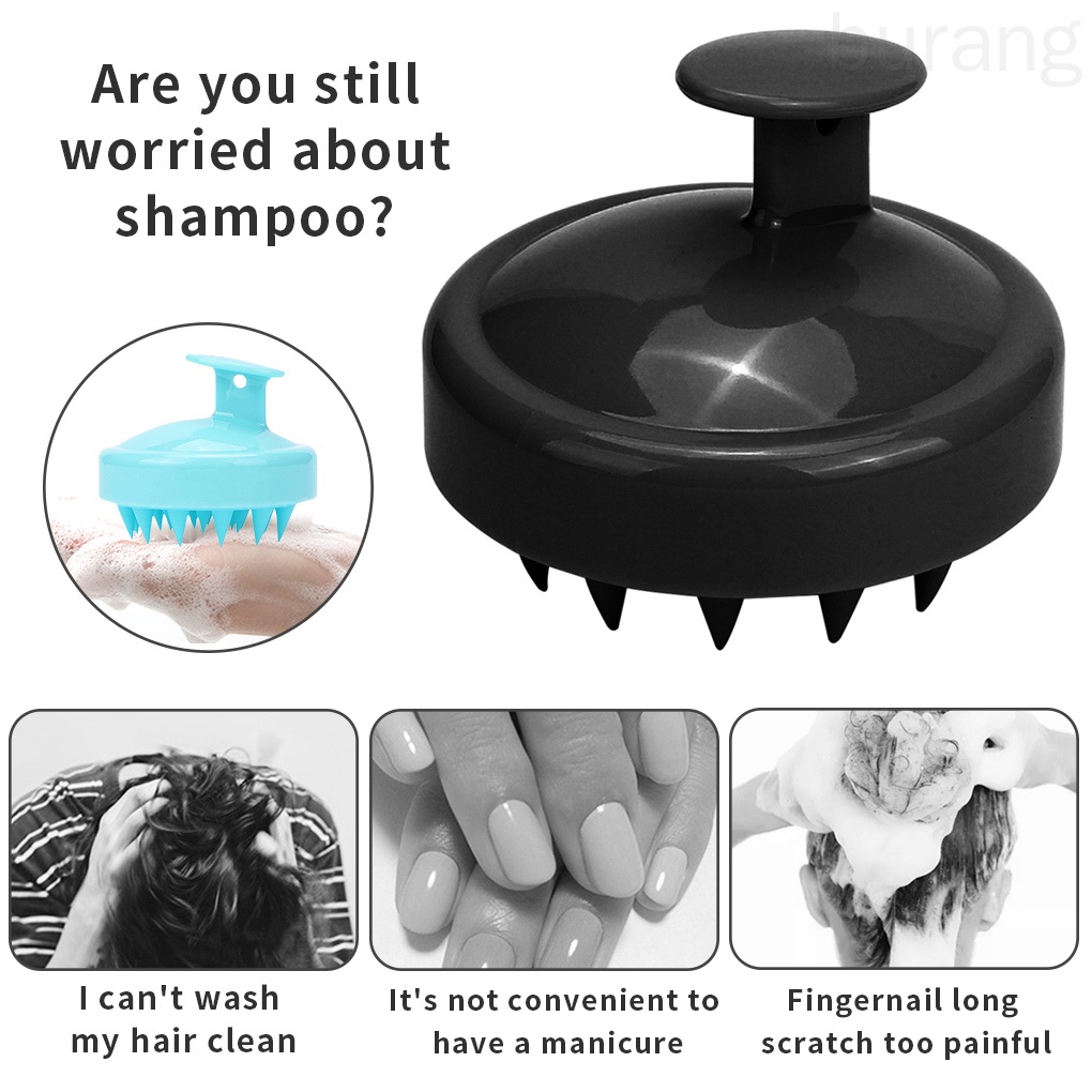 [Hàng mới về] Bàn Chải Bằng Silicon Dùng Mát Xa Da Đầu Khi Tắm Tiện Dụng