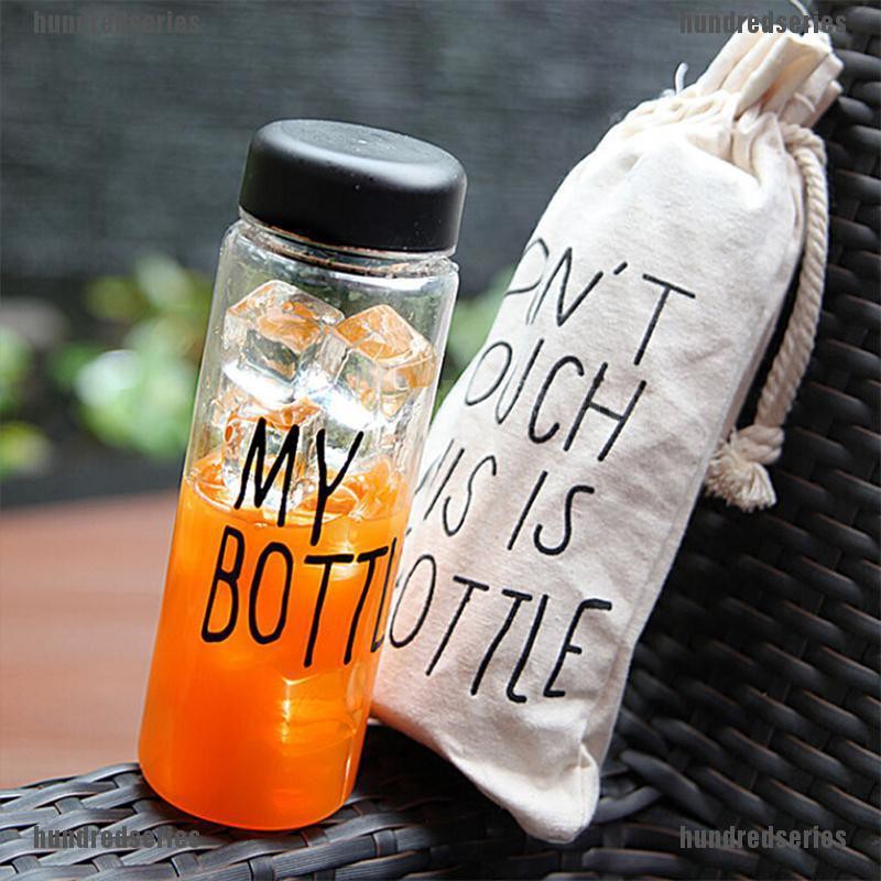 [Hundred] New Clear My Bottle Sport Fruit Juice Water Cup Portable 500ML Travel Bottle Bag [Series]