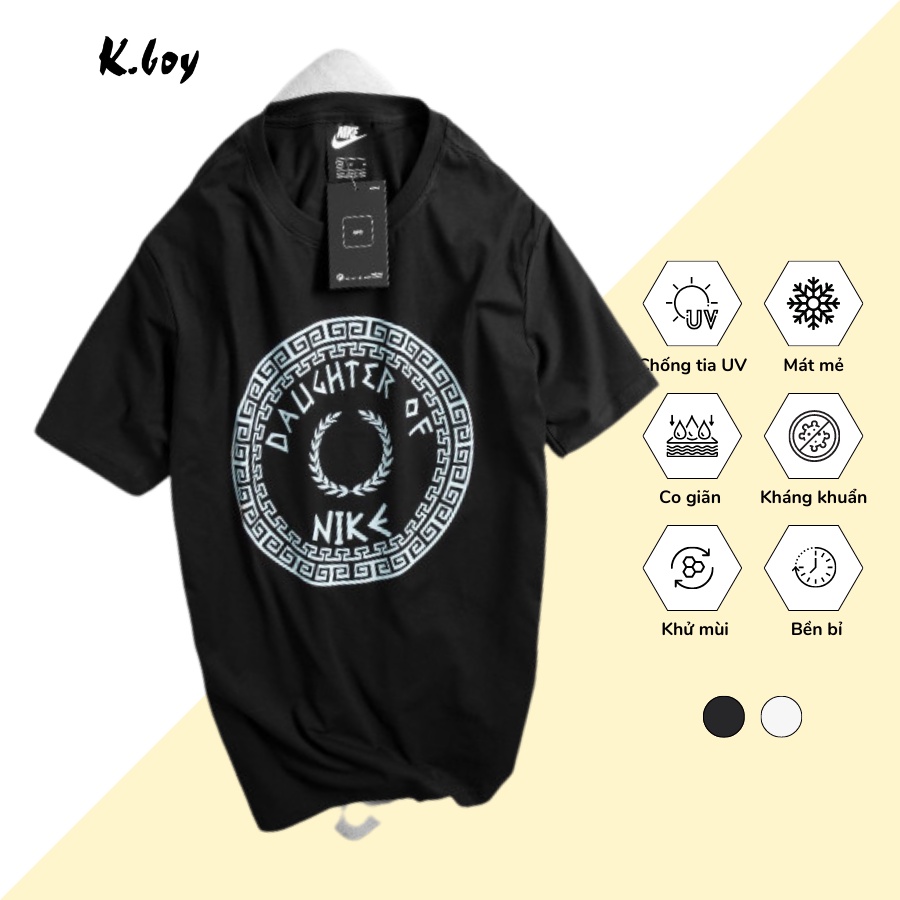 Áo thun nam Kboy Shop Áo phông tay ngắn cổ tròn Unisex 2 màu Trắng Đen dáng ôm phối cực cá tính - V103