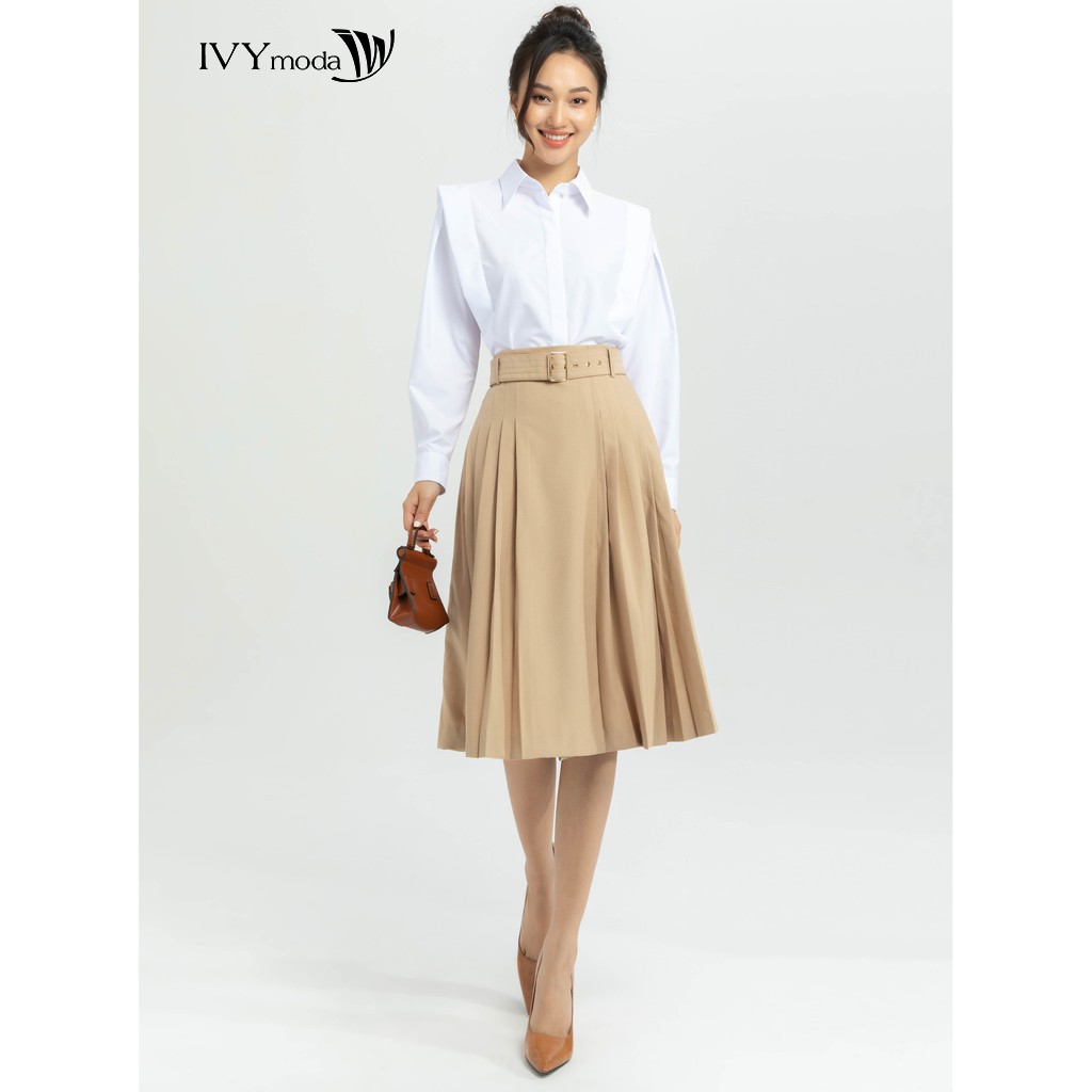 Chân váy xòe kèm đai nữ IVY moda MS 30M6303