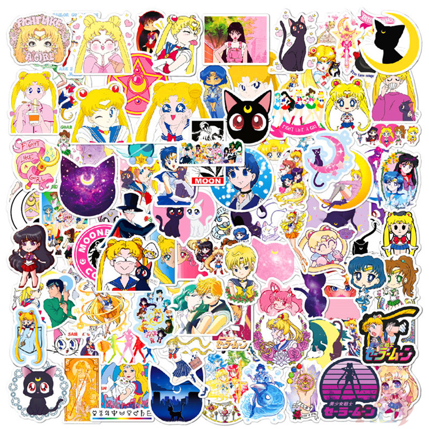 100Pcs/Set ❉ Sailor Moon Series A Stickers ❉ Anime DIY Fashion Luggage Laptop Skateboard Doodle Stickers