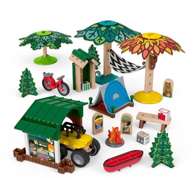Bộ đồ chơi gỗ "Xây dựng khu cắm trại" của hãng Fisher Price - Mỹ