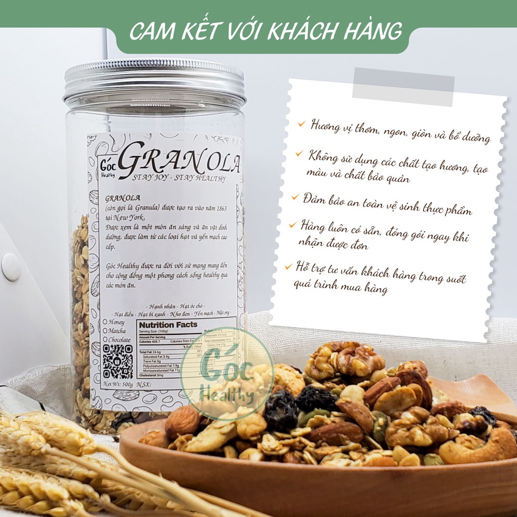 Combo Granola MẬT ONG + CHOCOLATE ngũ cốc ăn kiêng giảm cân - Góc healthy