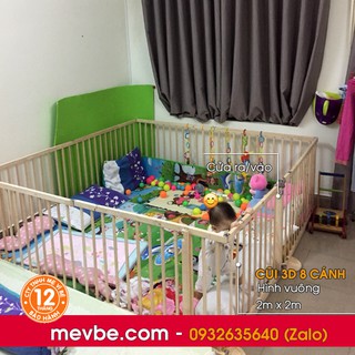 Cũi quây 3d cho bé, 8 cánh - Mẹ Vì Bé