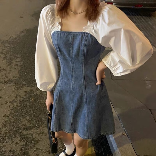 Váy jeans dài tay hàng quảng châu | BigBuy360 - bigbuy360.vn