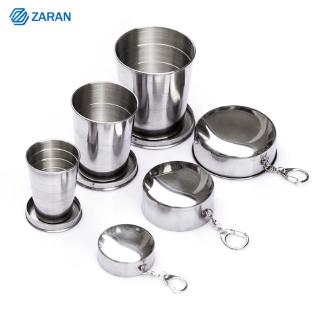1pcs Stainless Steel Portable Outdoor Travel Folding Collapsible Camping Cup