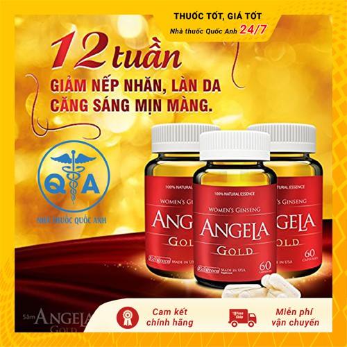 (CHÍNH HÃNG CÓ TEM CHỐNG HÀNG GIẢ) Sâm ANGELA GOLD Giảm nếp nhăn, làn da căng bóng mịn màng