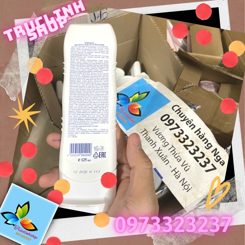 Kem chống nắng Floresan Spf 45+ màu trắng 125ml  Nga