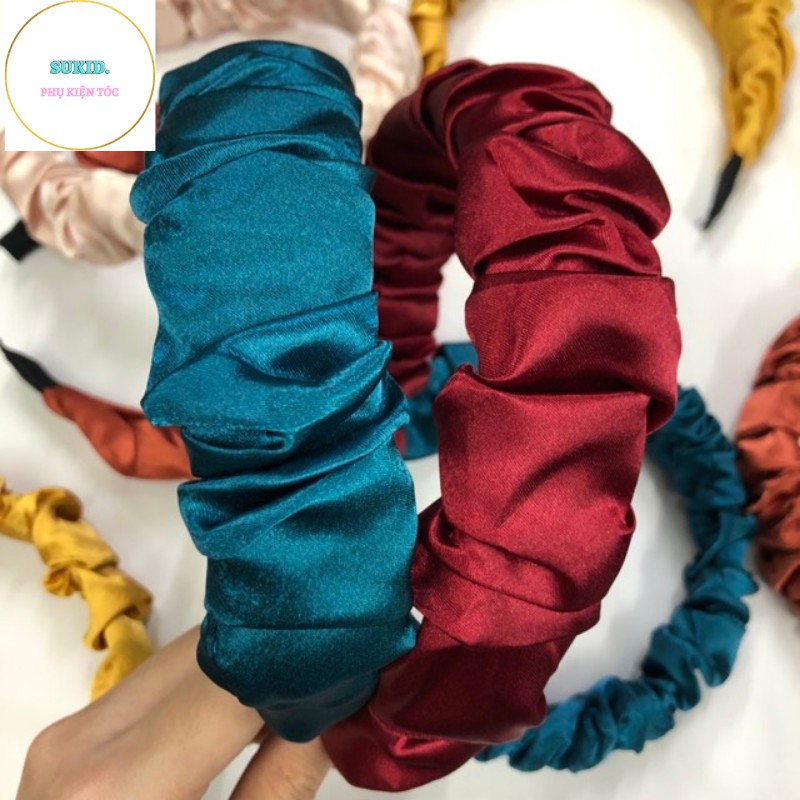 Băng Đô Cài Tóc Hàn Quốc Vải Lụa Màu Sắc Xinh Xắn Phong Cách Hàn Quốc Cho Nữ
