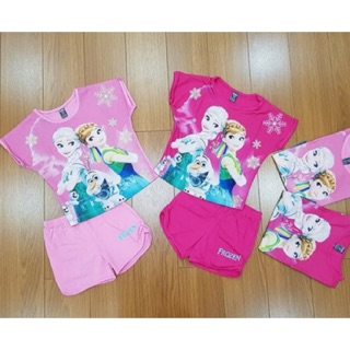 Bộ thun cotton bé gái Elsa