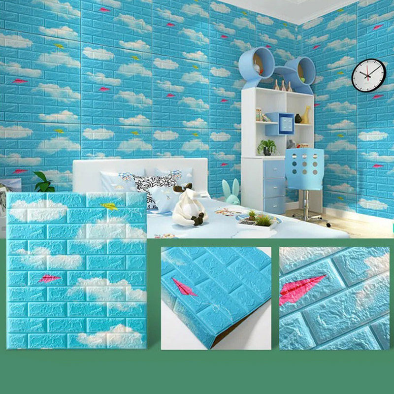 Miếng dán tường bằng xốp 3D chống thấm nước họa tiết đa dạng tùy chọn dùng để trang trí nhà cửa