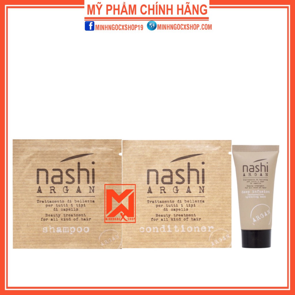 Bộ sản phẩm NASHI TRY ME KIT ( dầu gội + xả 15ml + hấp 20ml )