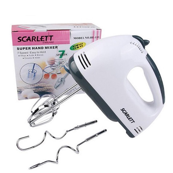 [Có sẵn] Máy đánh trứng cầm tay Scarlett với 7 tốc độ tiện dụng -cáp sạc iphone