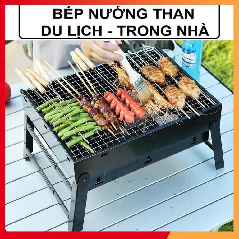 Bếp nướng than hoa loại dài, vuông, Bếp nướng ngoài trời cao cấp nhỏ gọn tiện ích, bếp nướng BBQFREE SHIP