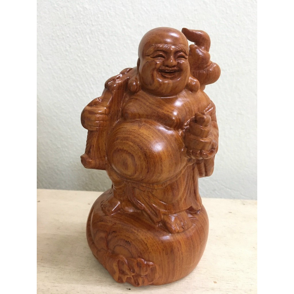 Tượng Phật Di Lặc Khoác Bao Đề Gỗ Hương, Gỗ Bach Xanh Mang Lại Sung Túc, Viên Mãn
