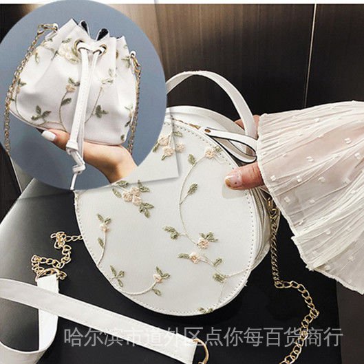 Túi Đeo Vai Thêu Ren Thủ Công Phong Cách Trung Hoa Cổ Điển PU