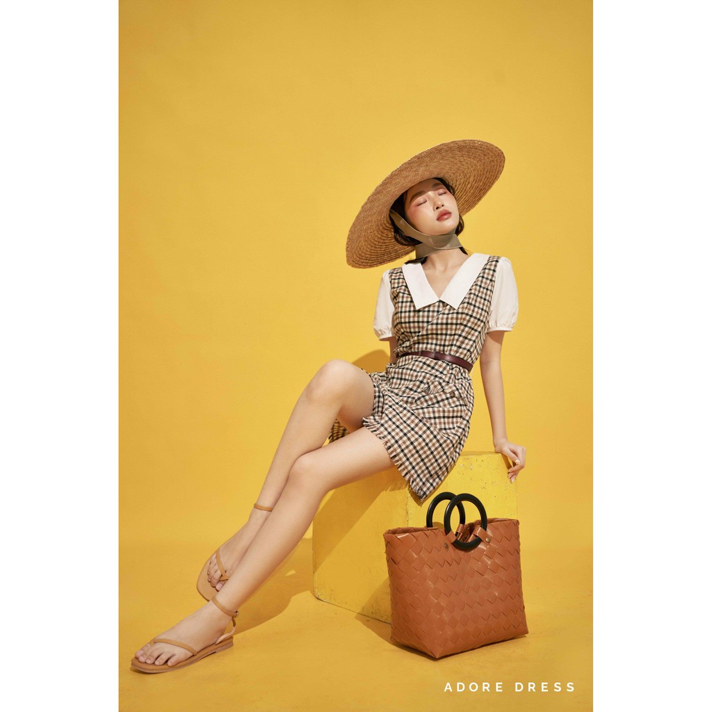 Jumpsuit karo phối sơ mi trắng 1JS1005 ADORE DRESS | BigBuy360 - bigbuy360.vn