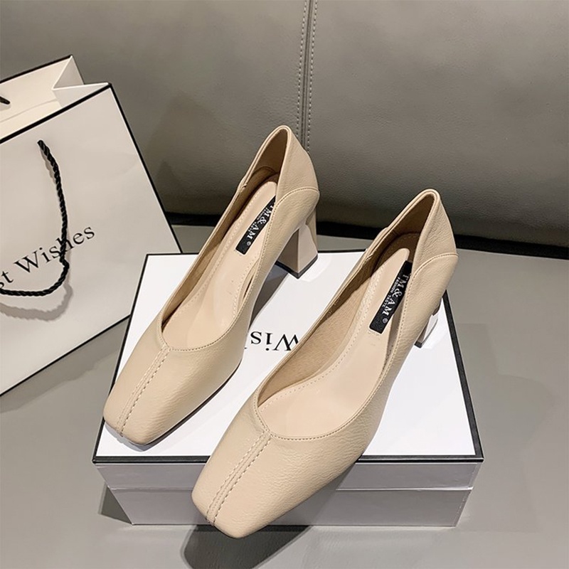 Giày cao gót IELGY mũi vuông phong cách Hàn Quốc thời trang cho nữ