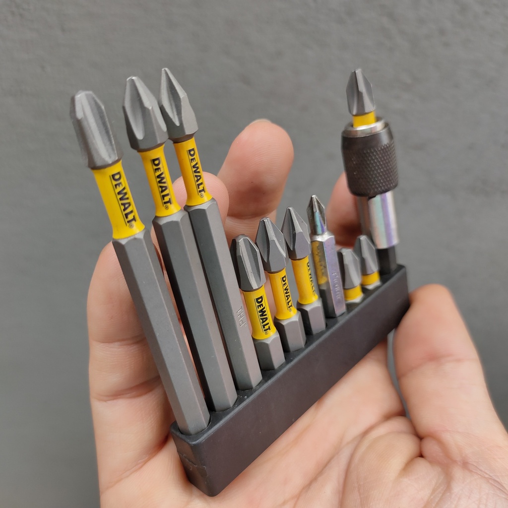 Bộ Mũi Vít DEWALT VẶN TAY_12 Món_Bao Gồm Hộp Đựng Và Đế Gài Sản Phẩm