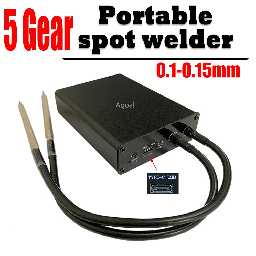 Agoal 6-Speed Portable Spot Welding Machine Mini Spot Welding Pen or Nickel Sheet for 18650 Battery Tool Adjustable Mini Spot Welding Pen for 18650 Battery Tool Kit