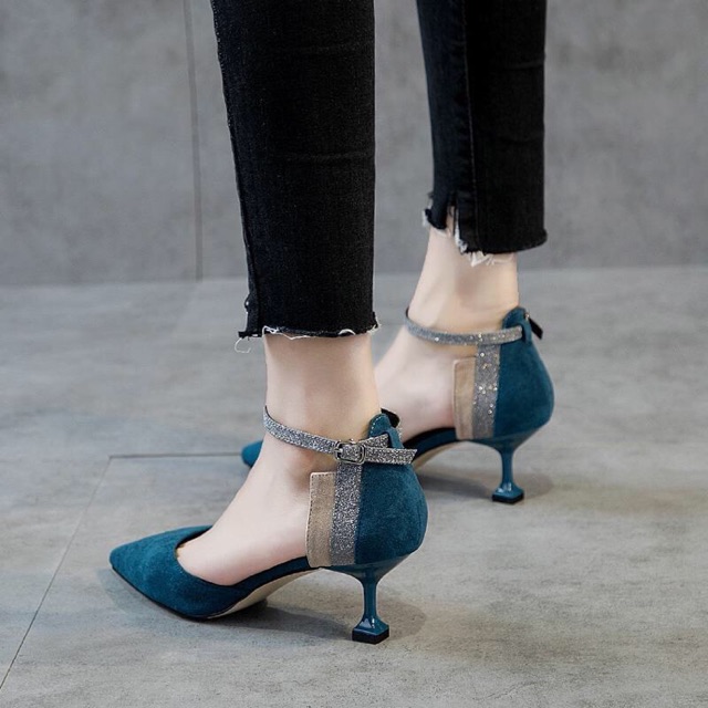 Order Giầy cao gót da lộn 5cm sz34-40