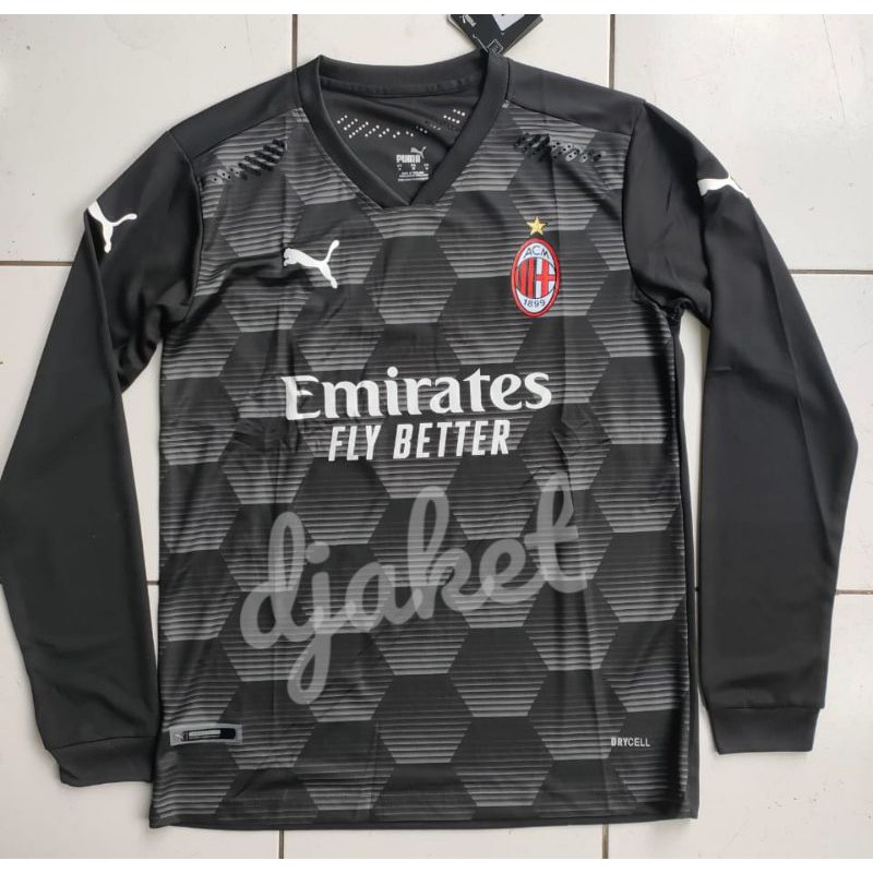 Áo Thủ Môn Jersey Milan Gk Goalkeeper Tay Dài Màu Đen Pi Ls 20 21 2020 2021