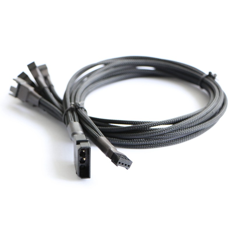 Cáp Chia Nguồn Quạt 4pin Ide Molex Sang 5x Pwm Màu Đen 45cm