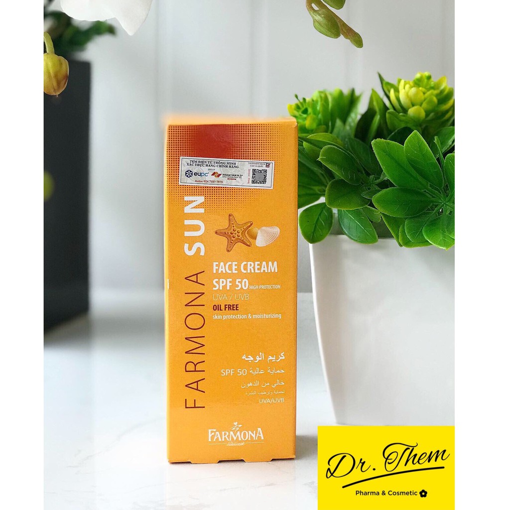 Kem Chống Nắng Farmona Sun Face Cream Oil Free Spf50 Cho Da Dầu Mụn 50ml, Không Chứa Dầu Cho Da Mặt spf 50