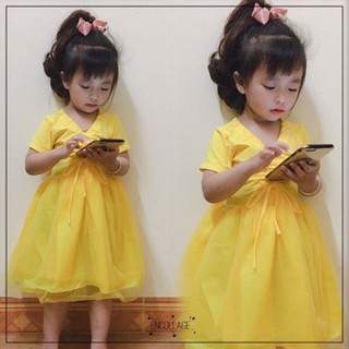 Xả Set áo rút dây cv von tơ cho bé gái