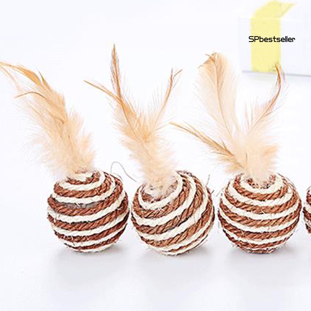 Quả Bóng Đồ Chơi Đính Lông Vũ Vui Nhộn Dành Cho Mèo Cưng