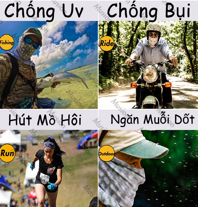 Khăn mũ ống đa năng thời trang nam nữ - Khăn đi phượt - chống nắng/ tia UV/ bụi bẩn tiện dụng cho người đi xe máy