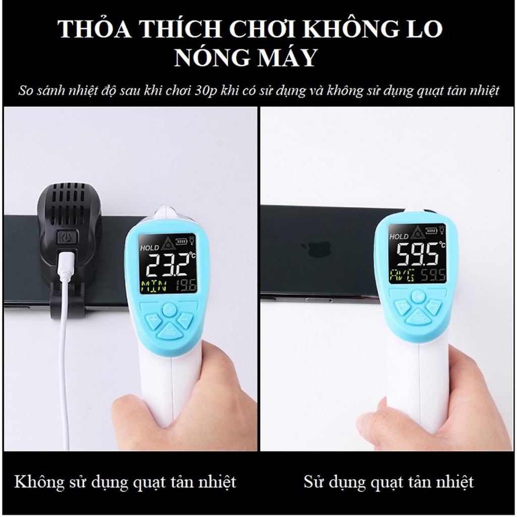 [Có Bảo Hành] Quạt Tản Nhiệt Điện Thoại P20 Kèm Cáp Và Củ Sạc - Làm Mát Nhanh, Công Suất Lớn - Chuyên Dành Cho Game Thủ