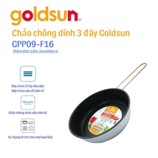 Goldsun Chảo inox chống dính dùng được bếp từ GPA1401-16IH