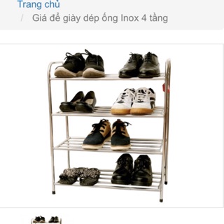 Kệ để giày dép ống inox 4 tầng