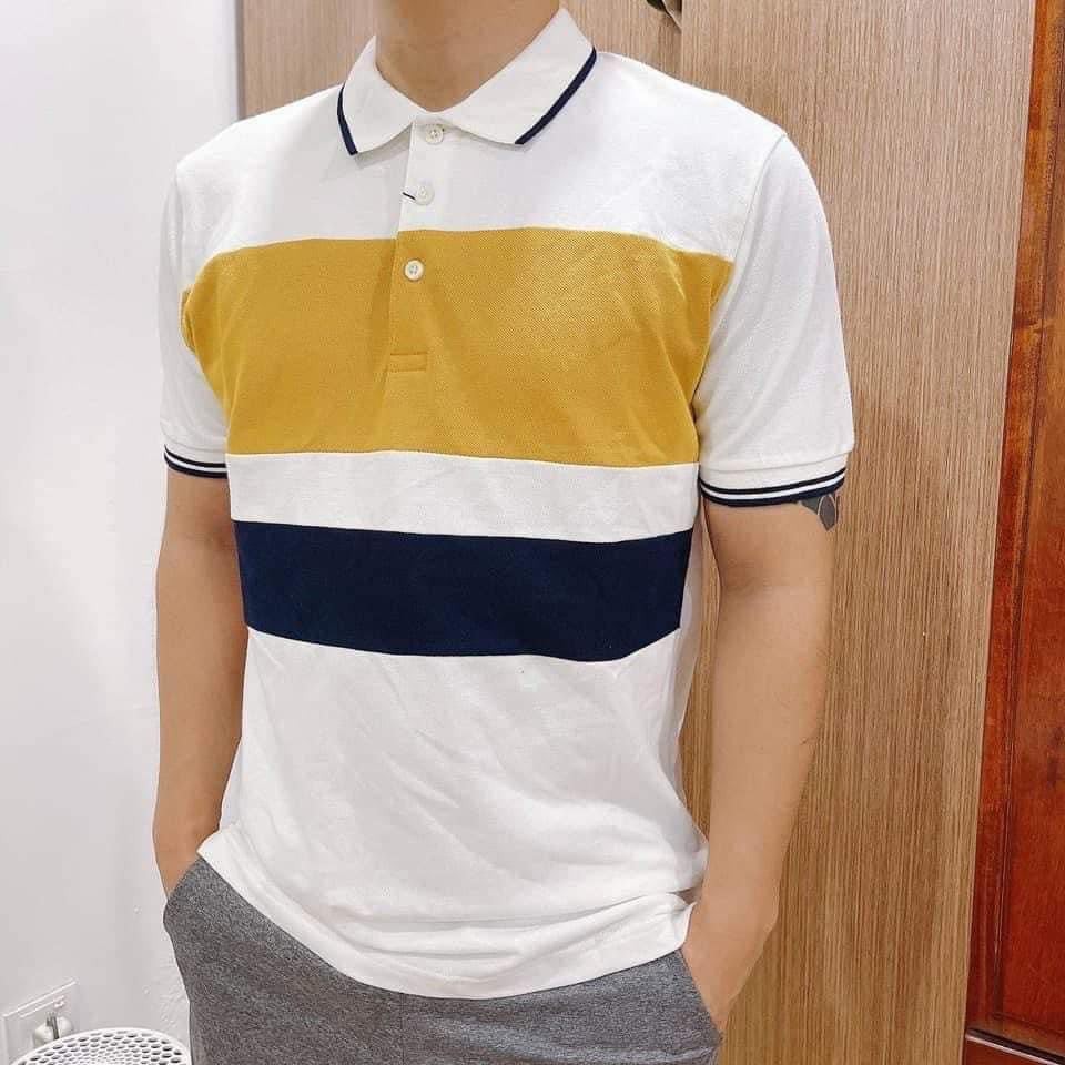 Áo Polo Trắng Phối Vàng, Áo Nam Có Cổ Phong Cách Trẻ Trung Mặc Là Đẹp | BigBuy360 - bigbuy360.vn