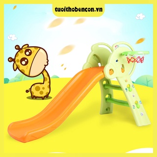 Cầu trượt cho bé hàng đẹp (tặng rổ + bóng)