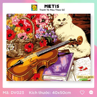 Tranh tô màu số hoá METIS Tranh Động Vật Con Mèo DV023 - Hàng Chính Hãng