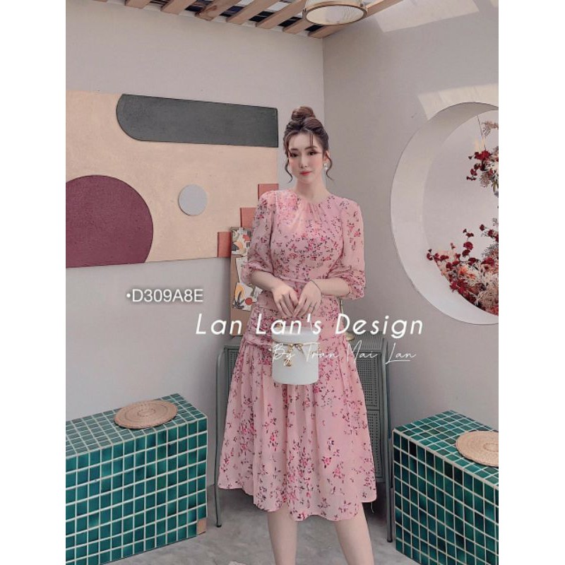 ĐẦM MAXI HOA NHÚN ĐUÔI CÁ TAY LỠ | BigBuy360 - bigbuy360.vn