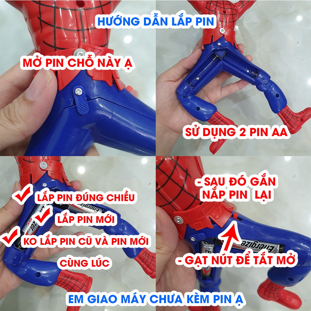 Đồ chơi người nhện đội trưởng Mỹ Siêu nhân bò bắn súng.