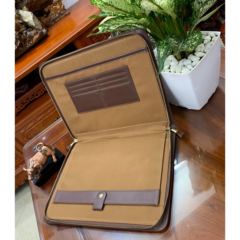 Clutch đựng tài liệu khổ giấy A4 - đựng ipad - đựng sổ sách - cầm tay sang trọng - da thật 100% - có bảo hành